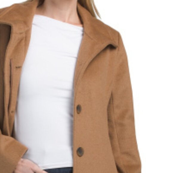 COLE HAAN Camel Wool Blend Maxi Coat - Picture 3 of 3